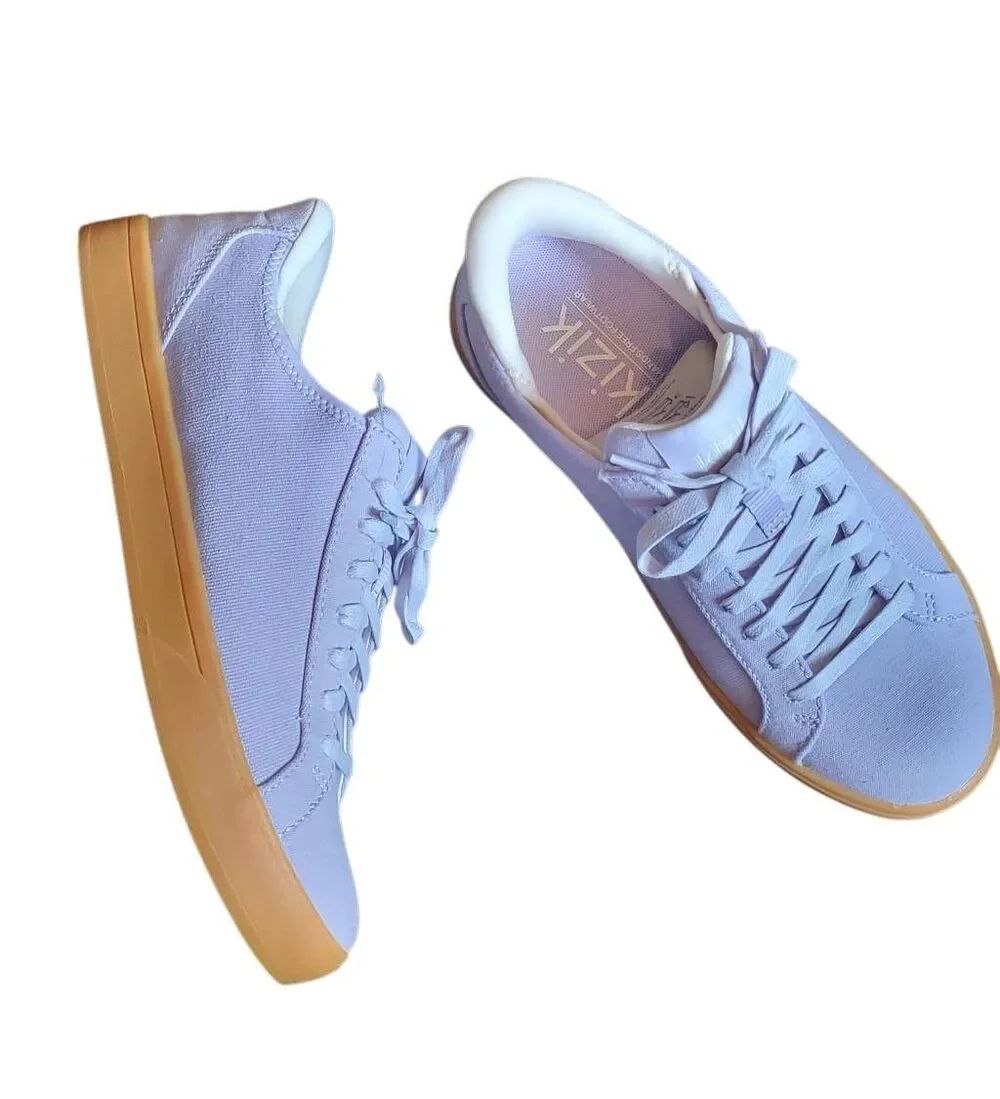 NEW Kizik Shoes Women's 6.5 Lilac Purple Irvine Canvas Hands Free Lace Up